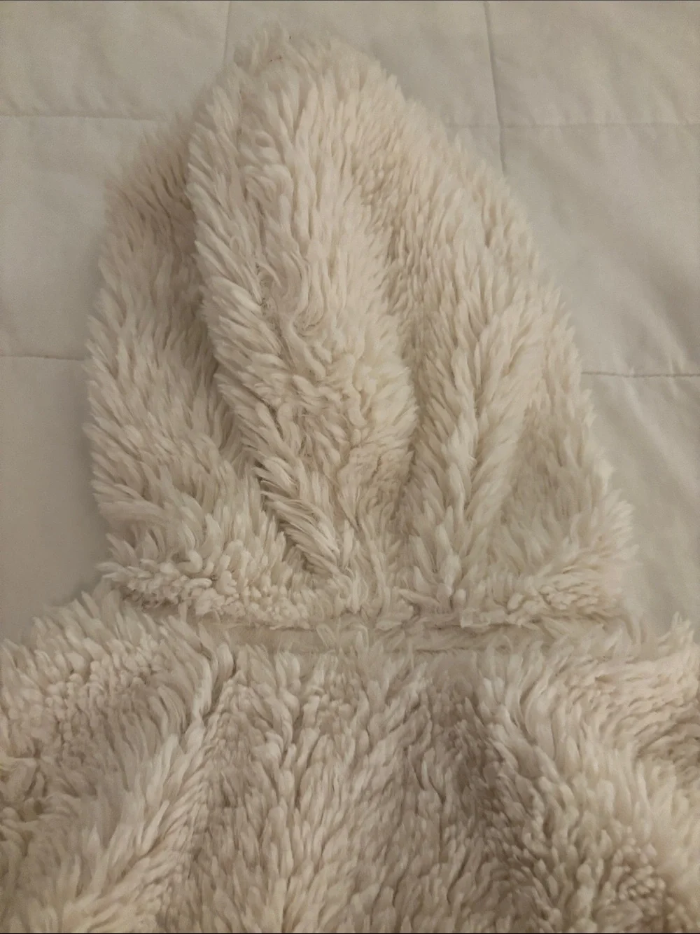 Mini Boden Sz 3T 4T Kids Plush Hooded Vest with Floral Lining - Cream like new